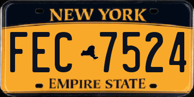 NY license plate FEC7524