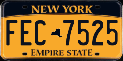 NY license plate FEC7525