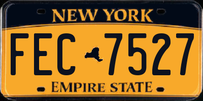 NY license plate FEC7527