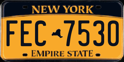 NY license plate FEC7530