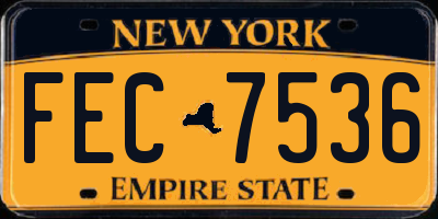 NY license plate FEC7536