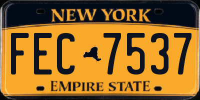NY license plate FEC7537