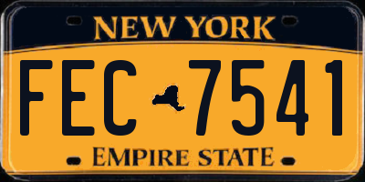 NY license plate FEC7541