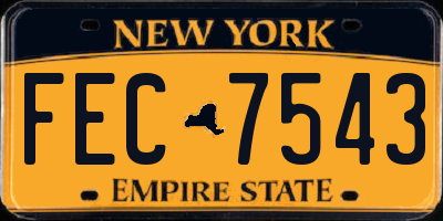 NY license plate FEC7543