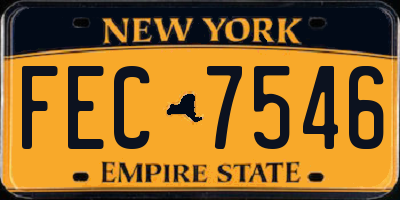 NY license plate FEC7546