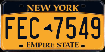NY license plate FEC7549
