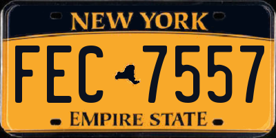 NY license plate FEC7557