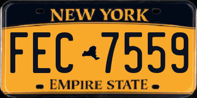 NY license plate FEC7559