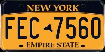 NY license plate FEC7560