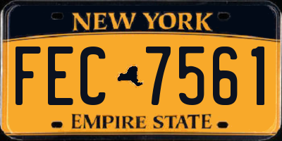 NY license plate FEC7561