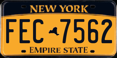 NY license plate FEC7562
