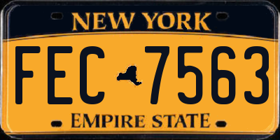 NY license plate FEC7563