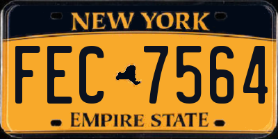 NY license plate FEC7564