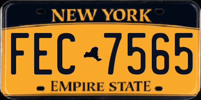 NY license plate FEC7565