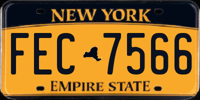 NY license plate FEC7566