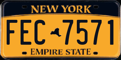 NY license plate FEC7571