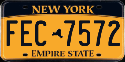 NY license plate FEC7572