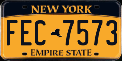 NY license plate FEC7573