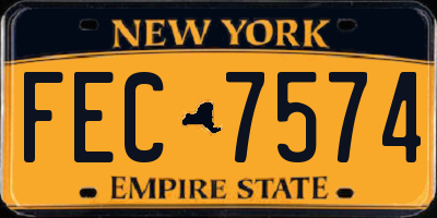 NY license plate FEC7574