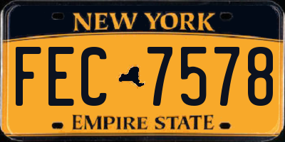 NY license plate FEC7578