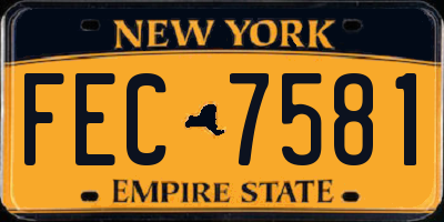 NY license plate FEC7581