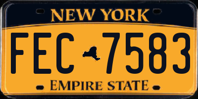 NY license plate FEC7583