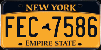 NY license plate FEC7586