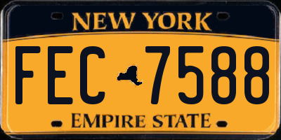 NY license plate FEC7588