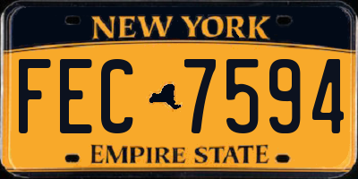 NY license plate FEC7594