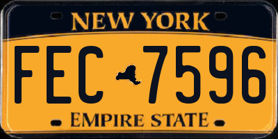 NY license plate FEC7596