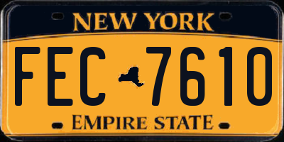 NY license plate FEC7610
