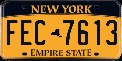 NY license plate FEC7613