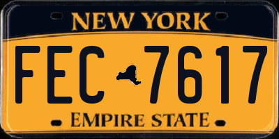 NY license plate FEC7617