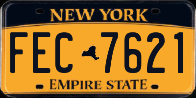 NY license plate FEC7621