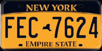 NY license plate FEC7624