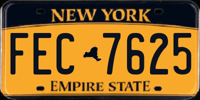 NY license plate FEC7625