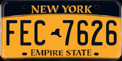 NY license plate FEC7626