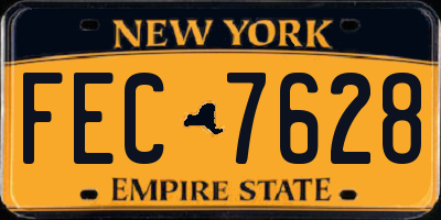 NY license plate FEC7628