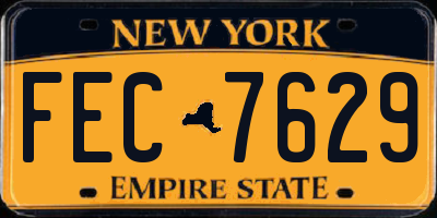 NY license plate FEC7629