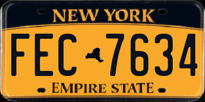 NY license plate FEC7634