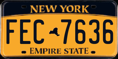 NY license plate FEC7636