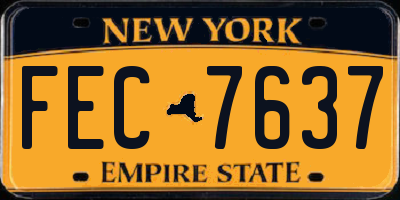 NY license plate FEC7637