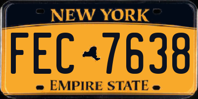 NY license plate FEC7638
