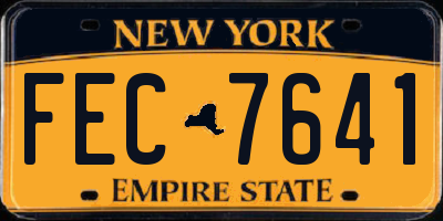 NY license plate FEC7641