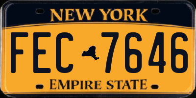 NY license plate FEC7646