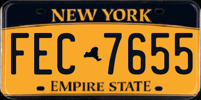 NY license plate FEC7655