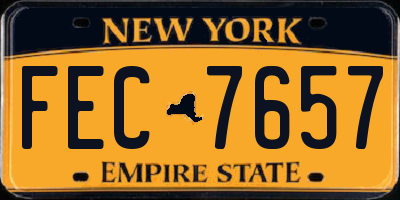 NY license plate FEC7657