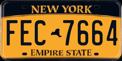 NY license plate FEC7664