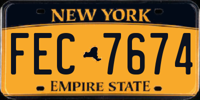 NY license plate FEC7674