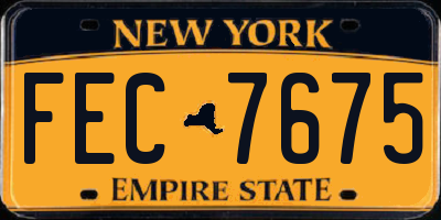 NY license plate FEC7675